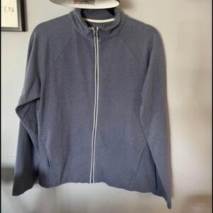 L.l. Bean Blue Full Zip Hooded Sweatshirt Size Large